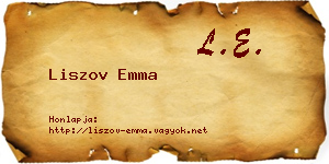 Liszov Emma névjegykártya